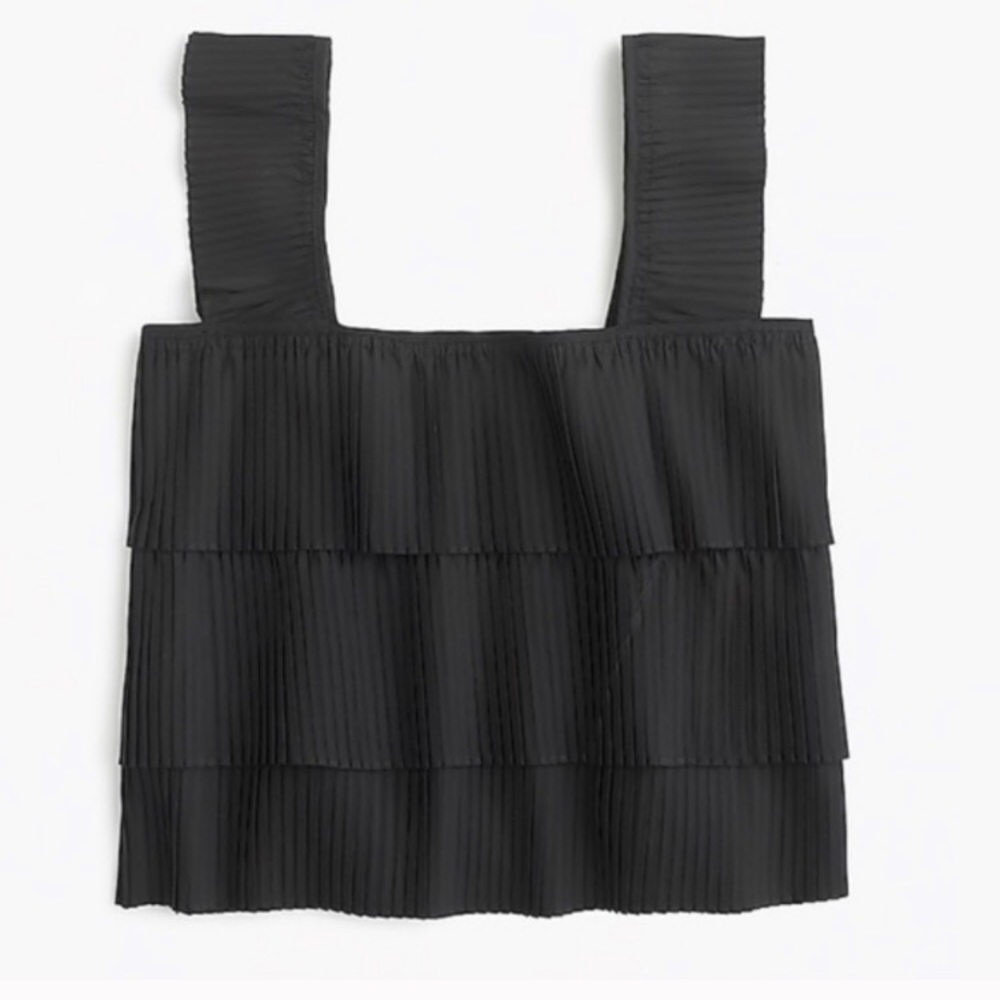 JCrew Pleated Tank Top in Black